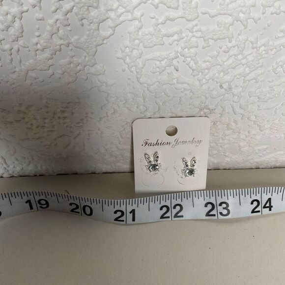 Easter Bunny Rhinestone Stud Earrings Rabbit Design, Simple Alloy Ear‎ Needle - Picture 6 of 11